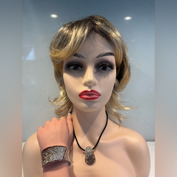 Fifth Avenue Collection Pavé Bracelet Earrings Necklace Set - Picture 3 of 15